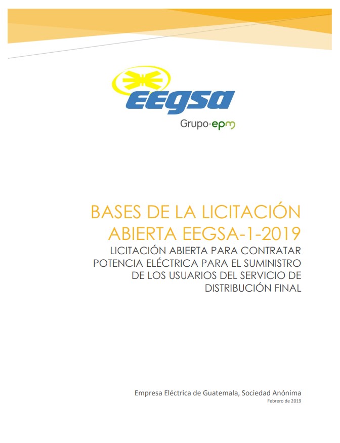 Licitación Abierta EEGSA 1-2019