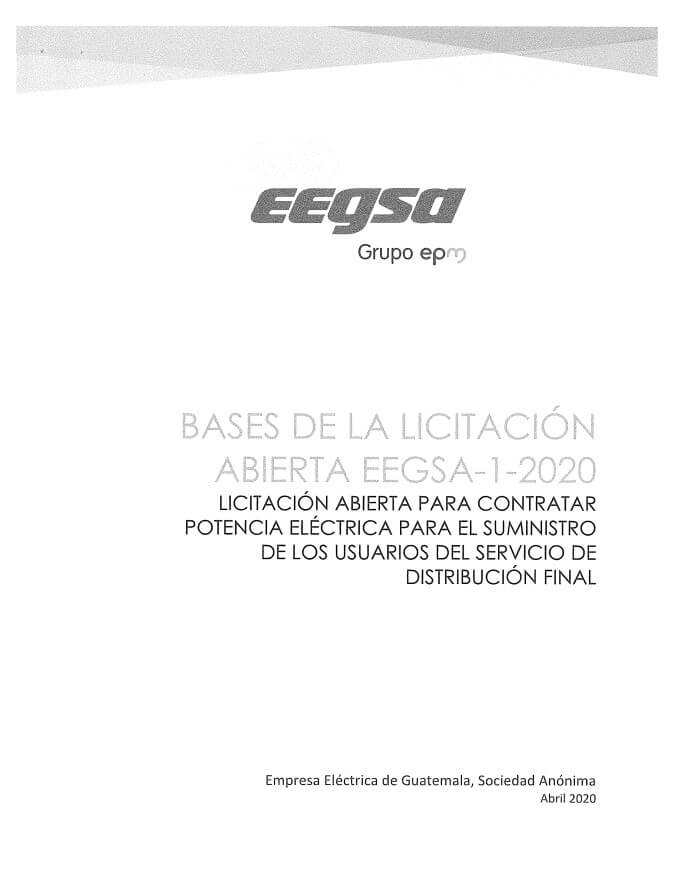 Licitación Abierta EEGSA 1-2020