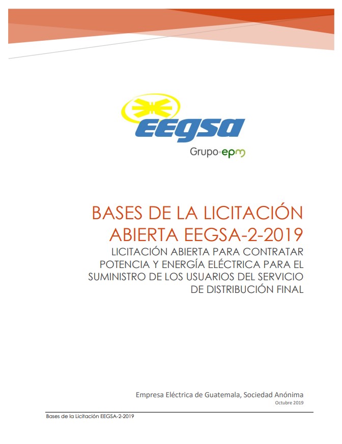 Licitación Abierta EEGSA 2-2019