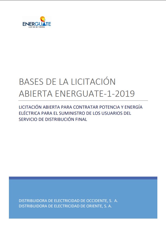 Licitación Abierta ENERGUATE 1-2019