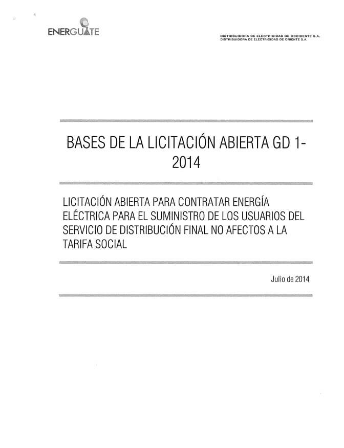 Licitación Abierta GD-1-2014