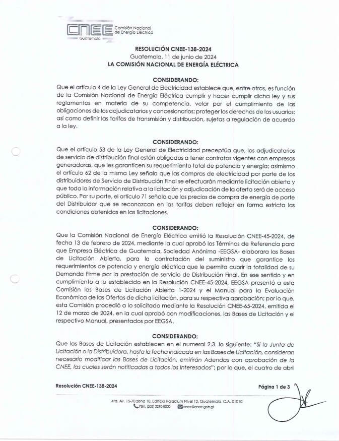 BASES DE LA LICITACIÓN ABIERTA ENERGUATE-1-2024