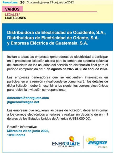 Licitación 2-2022