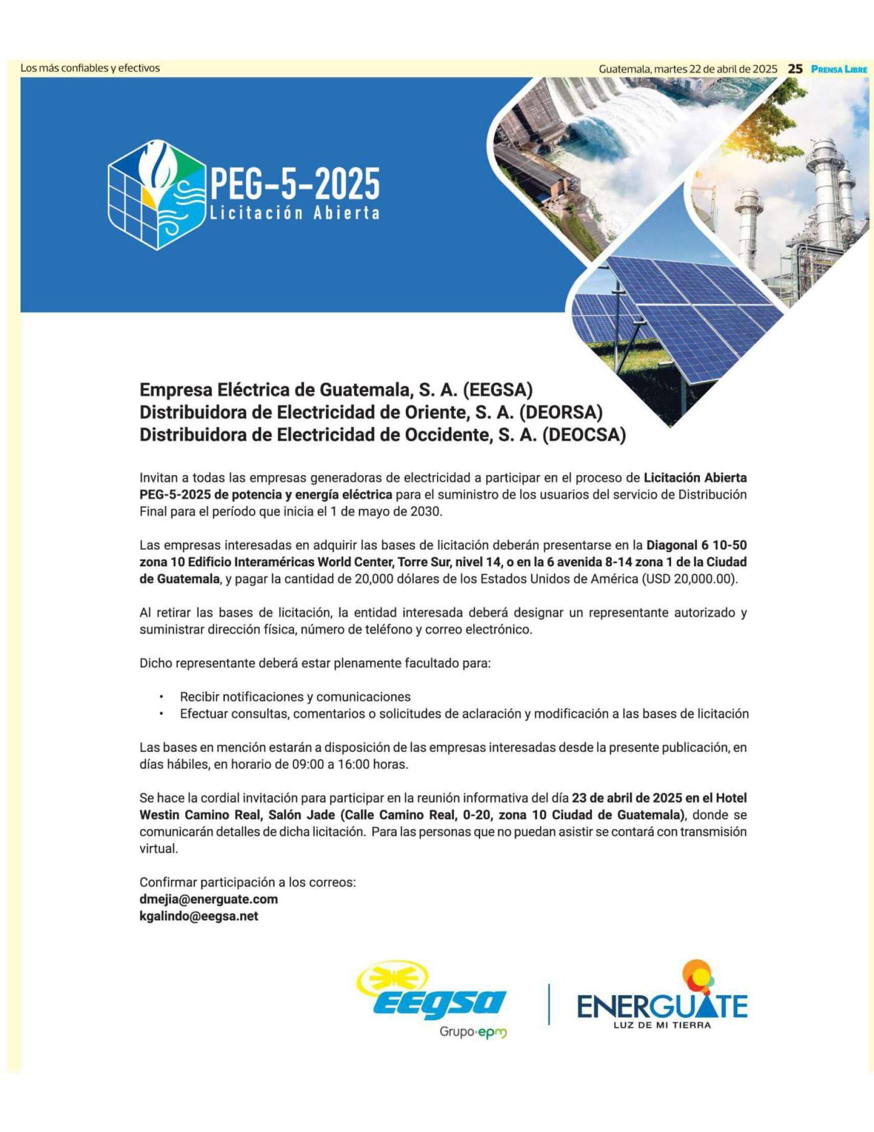 Licitación Abierta PEG-5