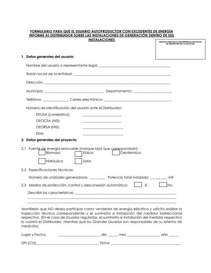 Formulario de DEOCSA