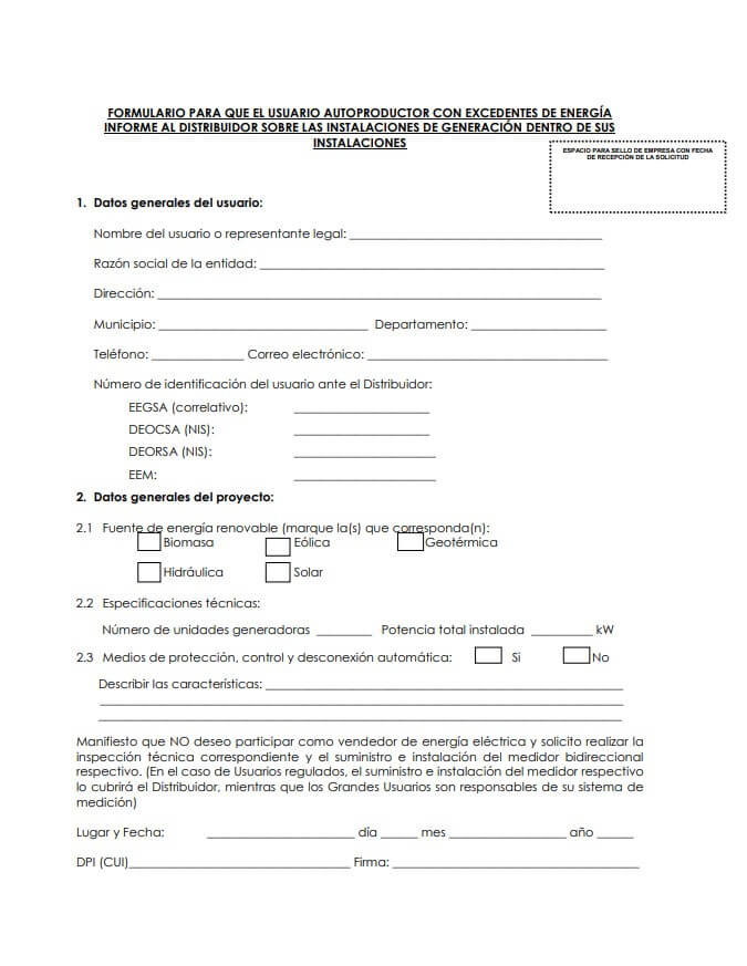 Formulario de EEGSA