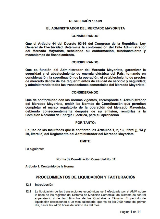 NCC-12: Procedimientos de liquidación y facturación.