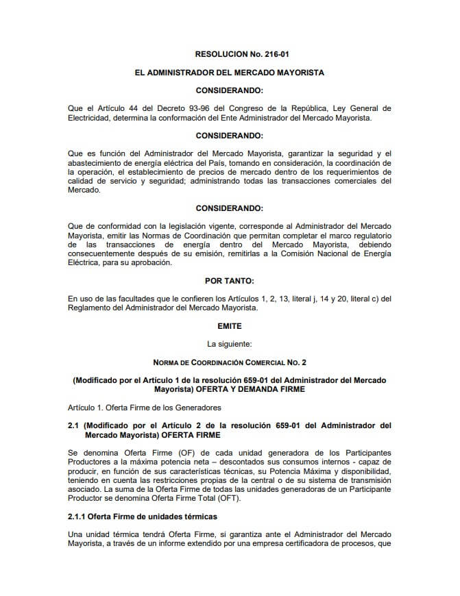 NCC-2 Oferta y demanda firme