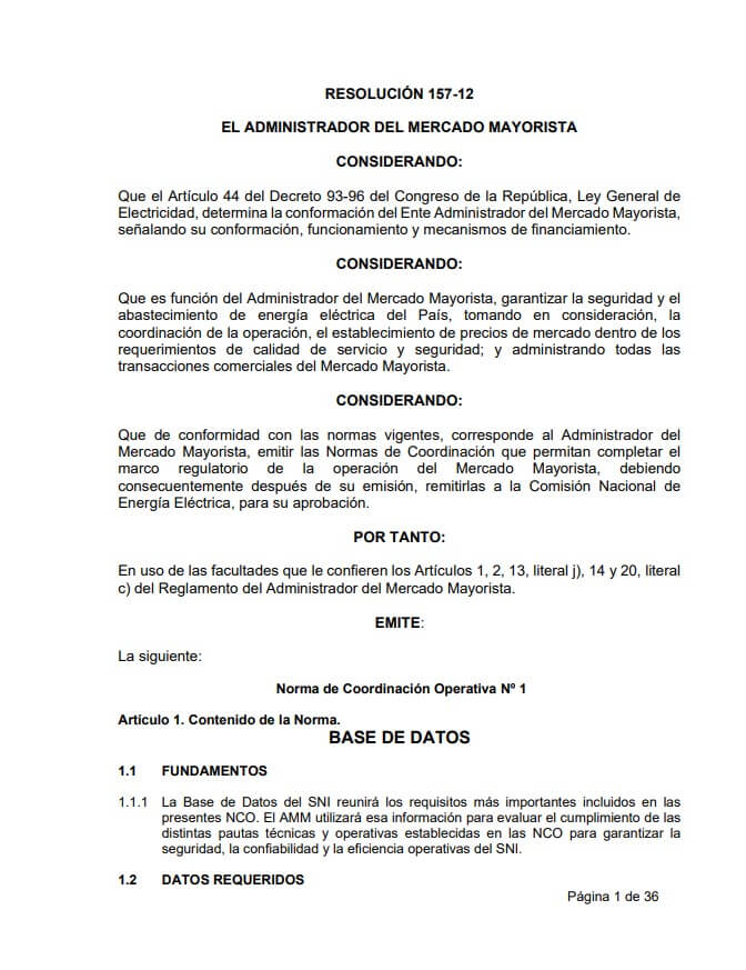 NCO-1: Base de datos