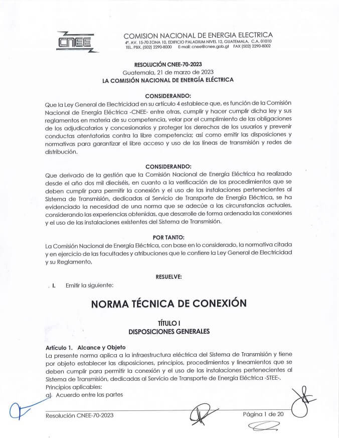 Norma Técnica de Conexión