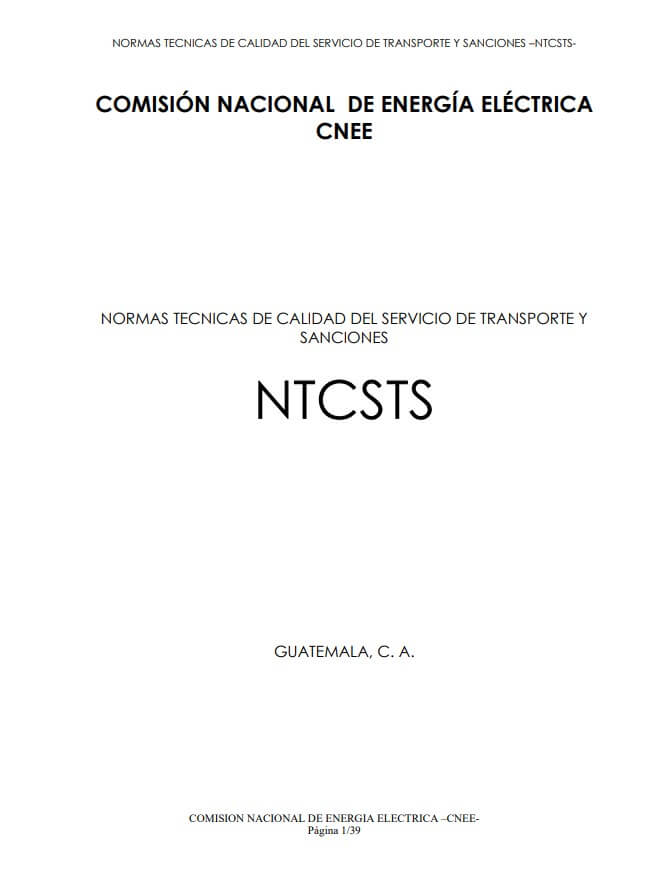 Normas Técnicas de Calidad del Servicio de Transporte y Sanciones (NTCSTS)
