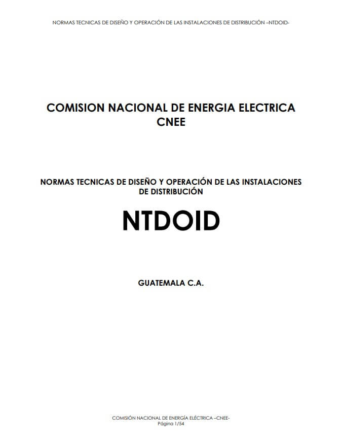 Normas Técnicas de Diseño y Operación de las Instalaciones de Distribución (NTDOID)