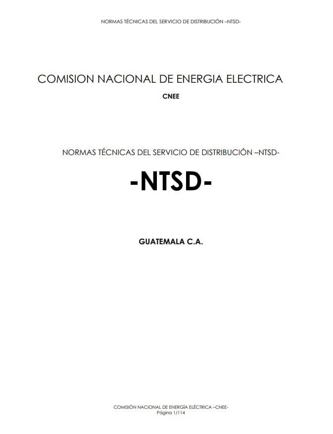 Normas Técnicas del Servicio de Distribución (NTSD)