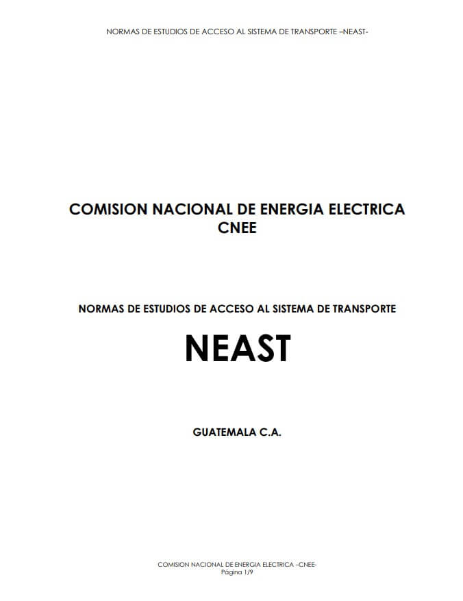 Normas de Estudio de Acceso al Sistema de Transporte (NEAST)